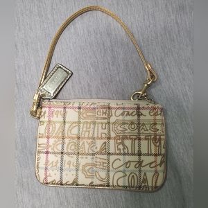 Coach Poppy Canvas Graffiti Wristlet